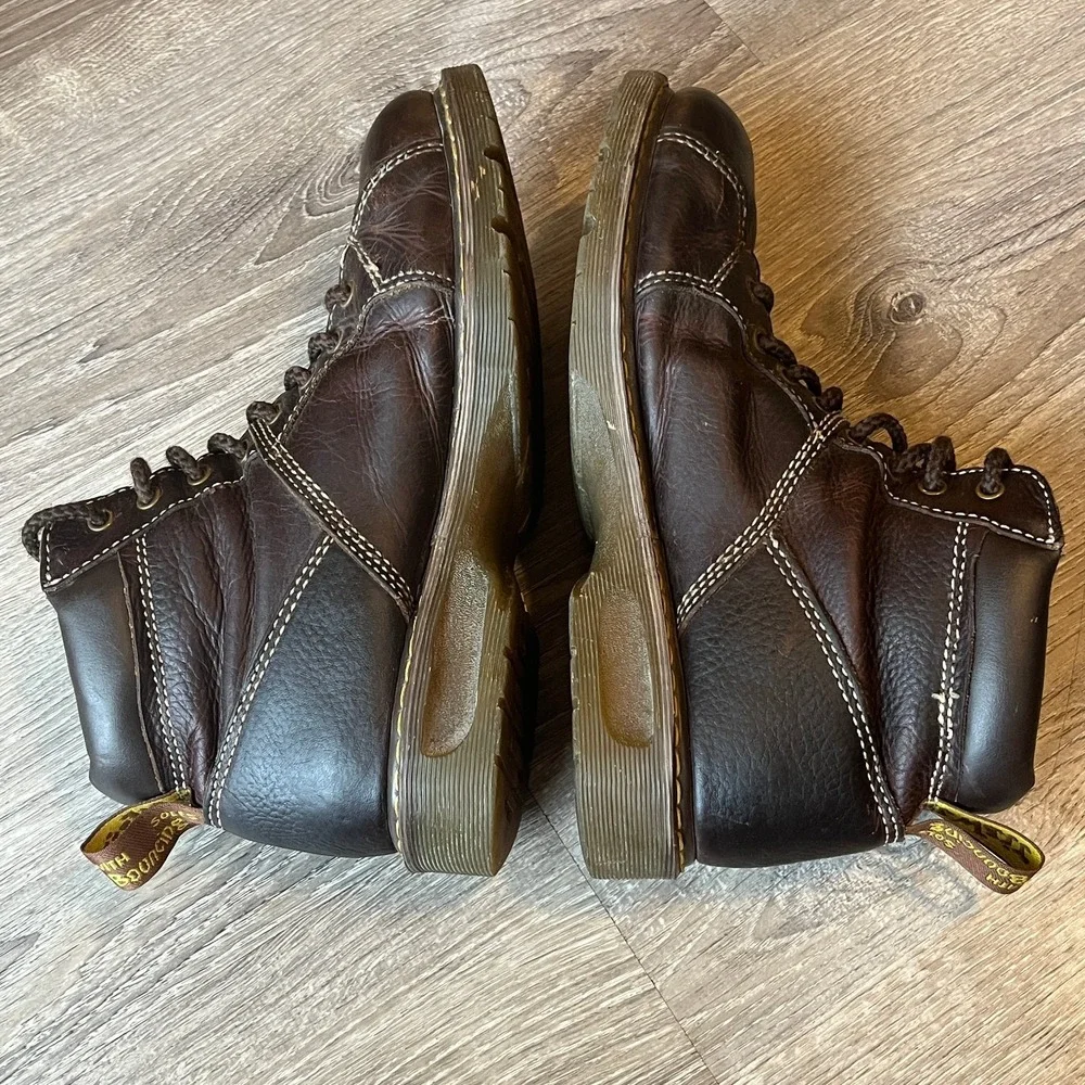 Retro Dr. Martens BOB Chunky Work Fashion Boots Brown Leather Men 11 UK 10 EU 45